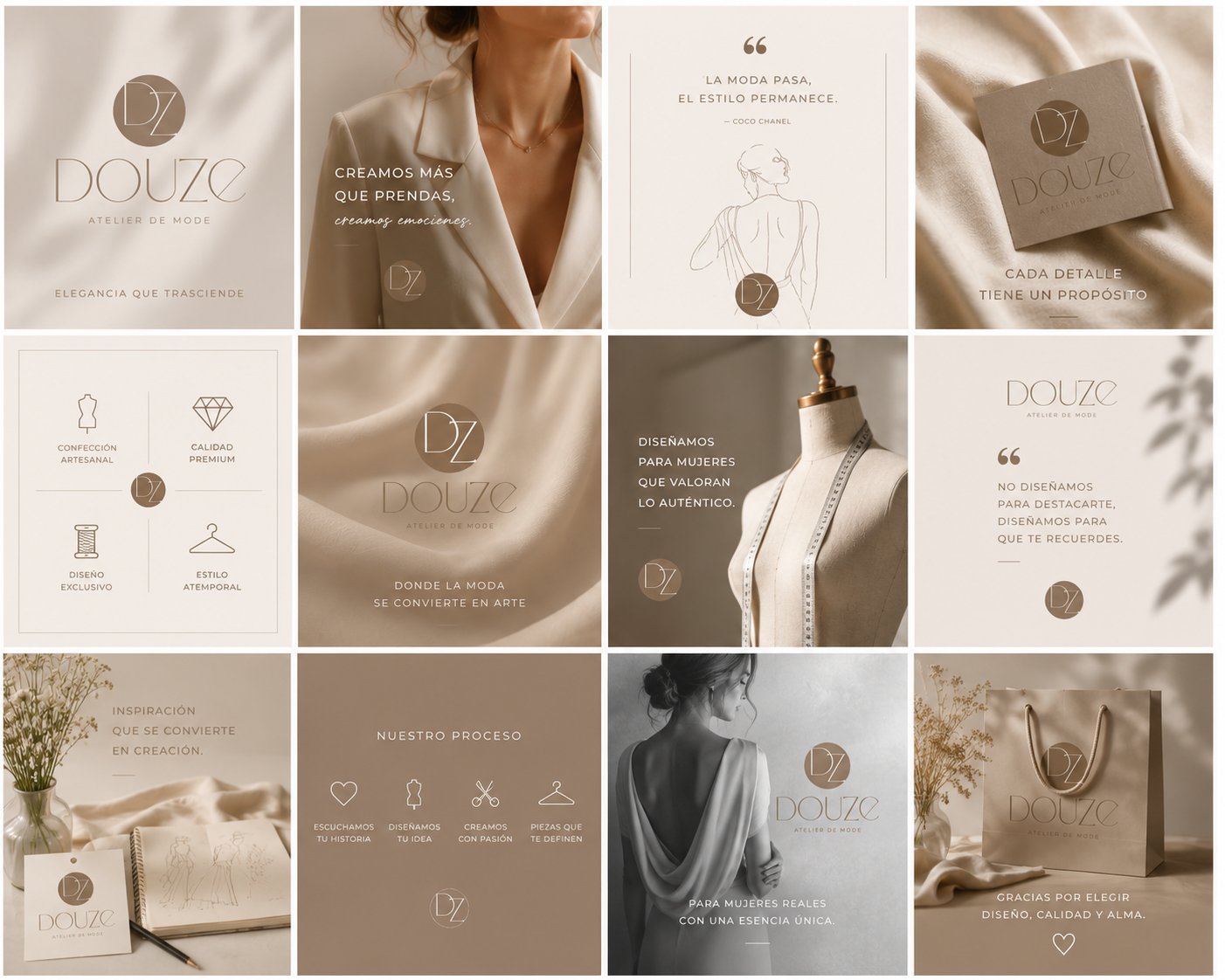 Mosaico de identidad visual DOUZE